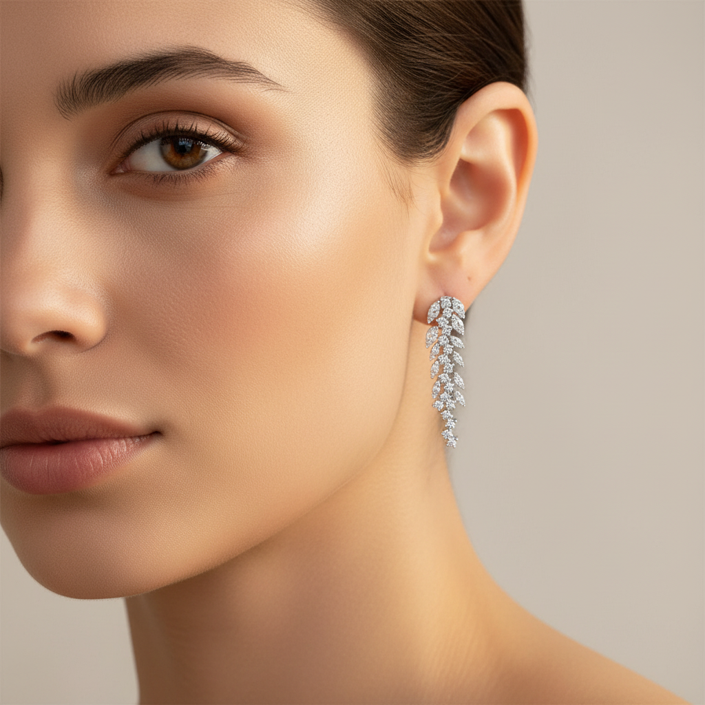 1,02 Karat Tasarım Pırlanta Küpe