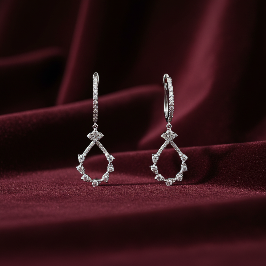 0,57 Karat Tasarım Pırlanta Küpe