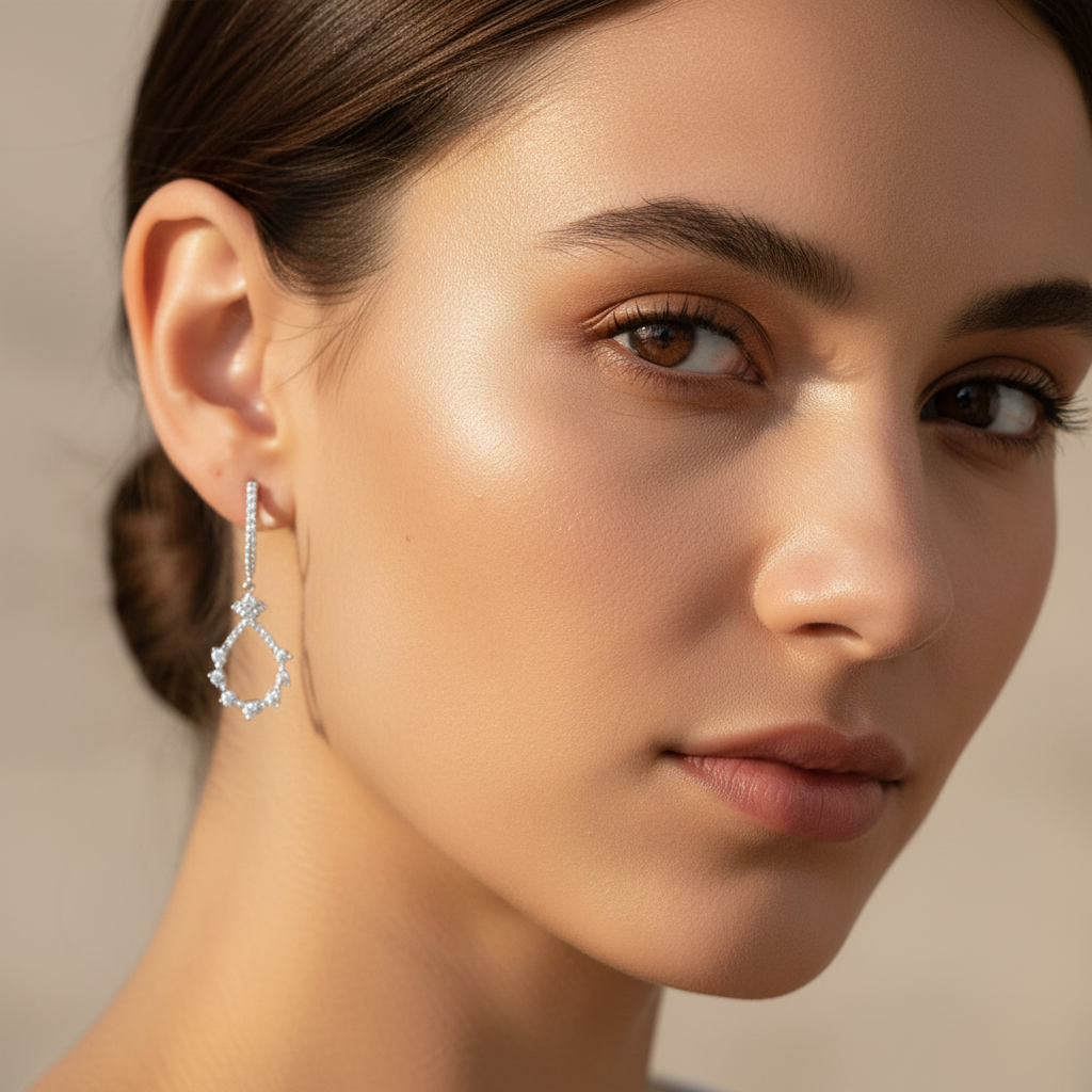 0,57 Karat Tasarım Pırlanta Küpe