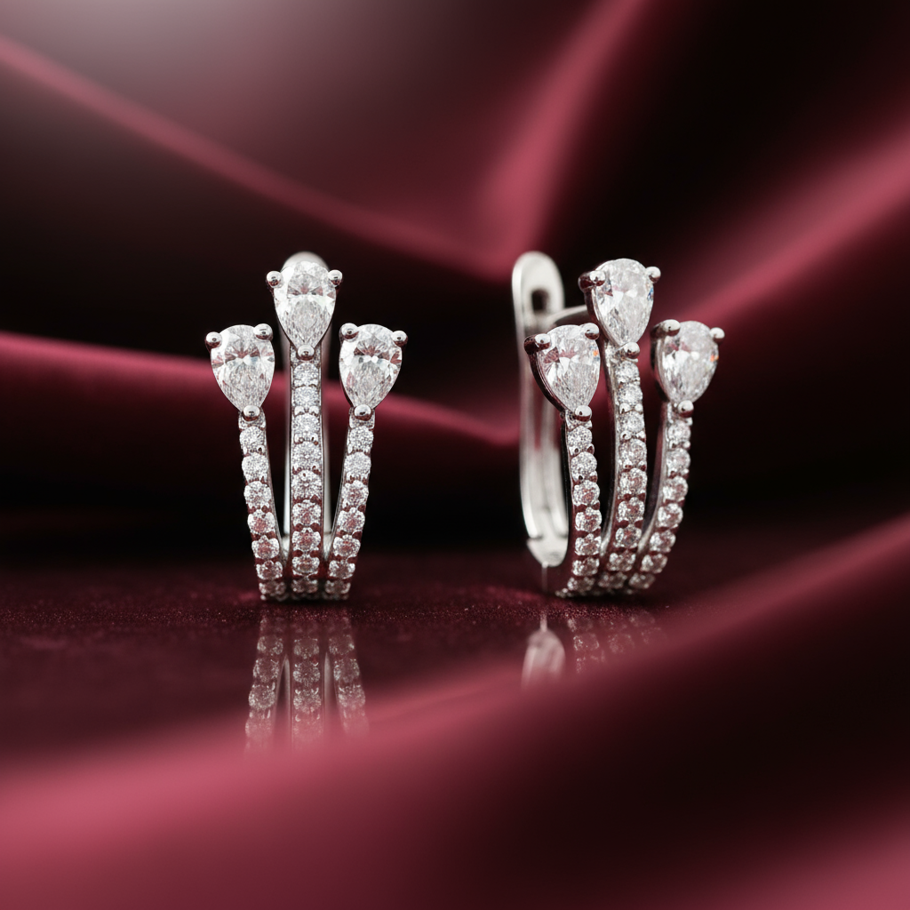 0,87 Karat Tasarım Pırlanta Küpe