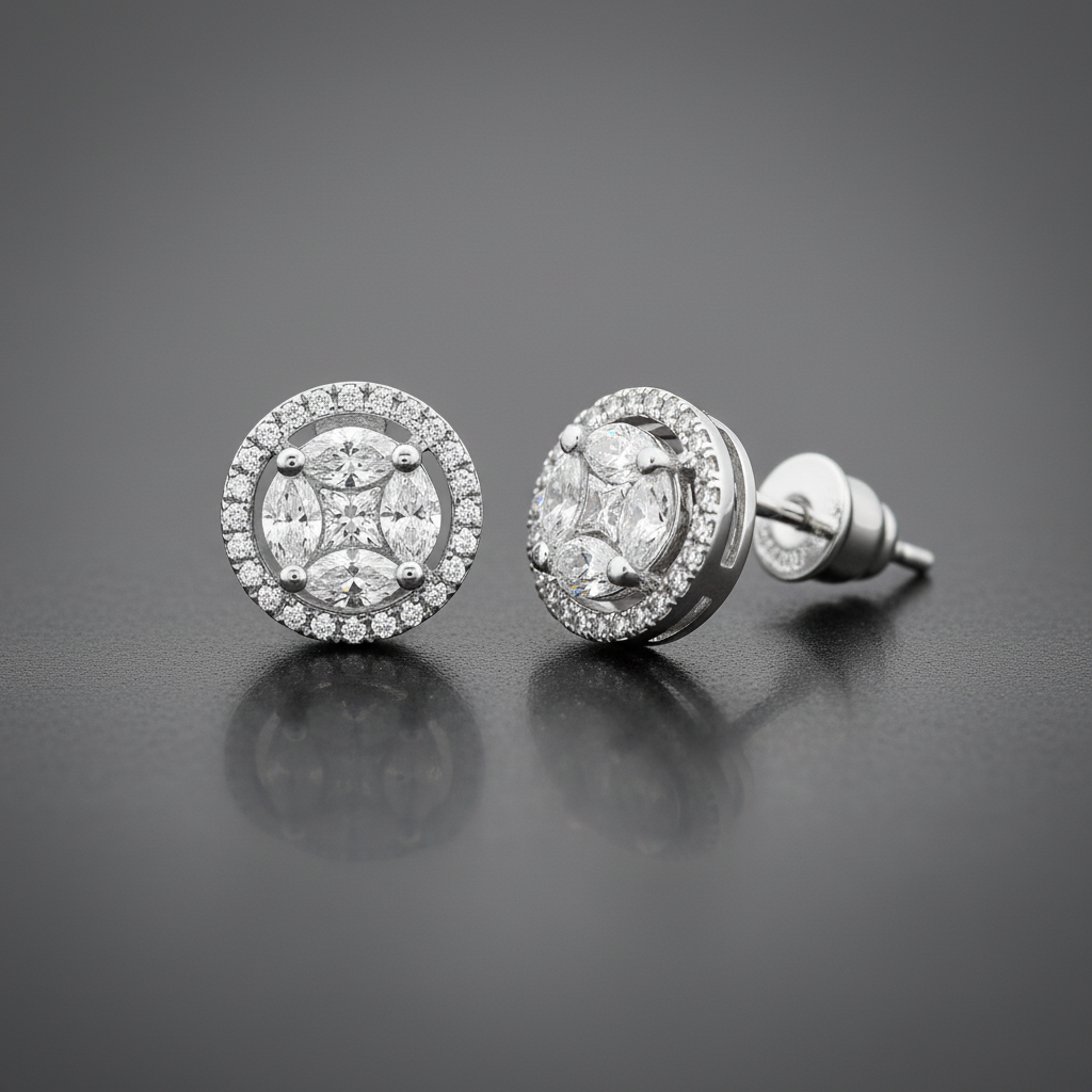 1,00 Karat Tasarım Pırlanta Küpe