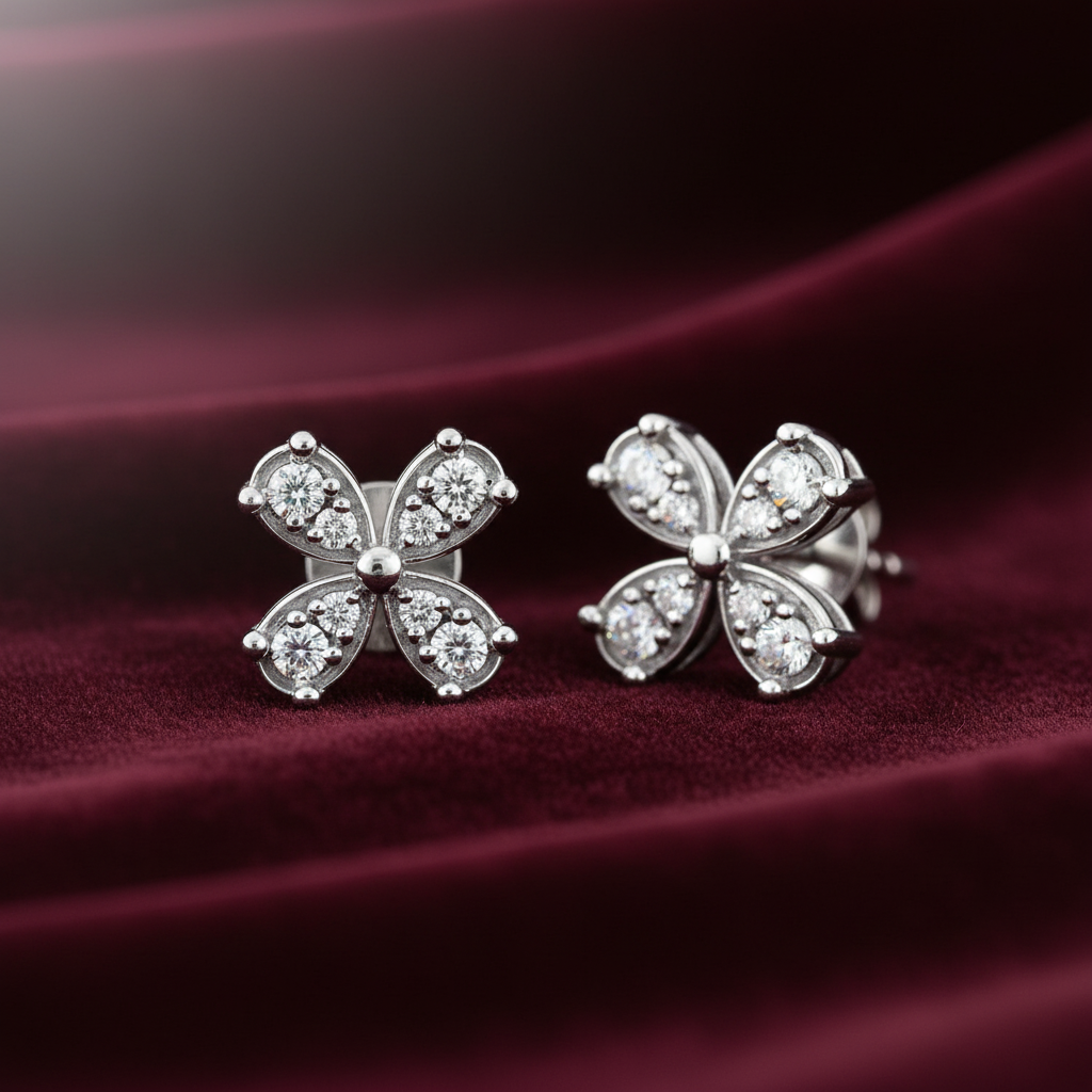 0,21 Karat Tasarım Pırlanta Küpe