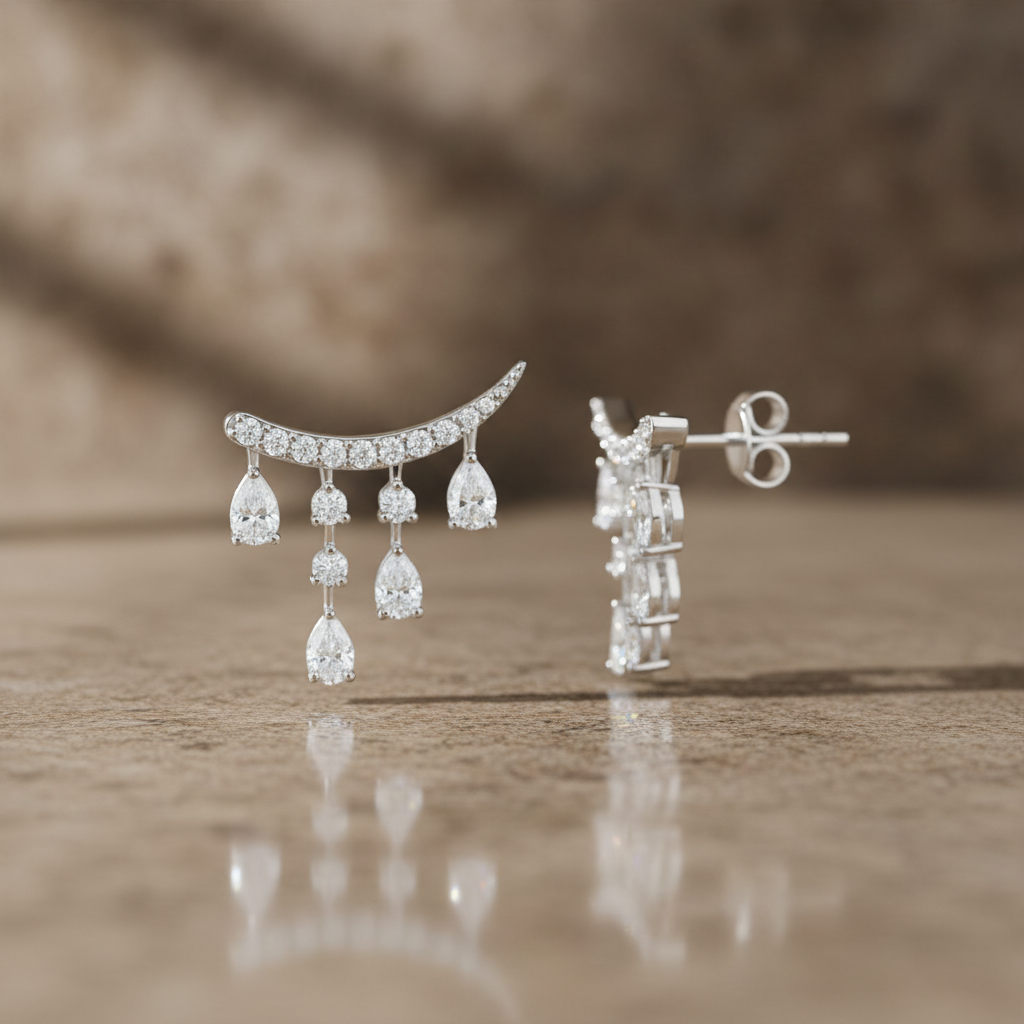 1,17 Karat Tasarım Pırlanta Küpe