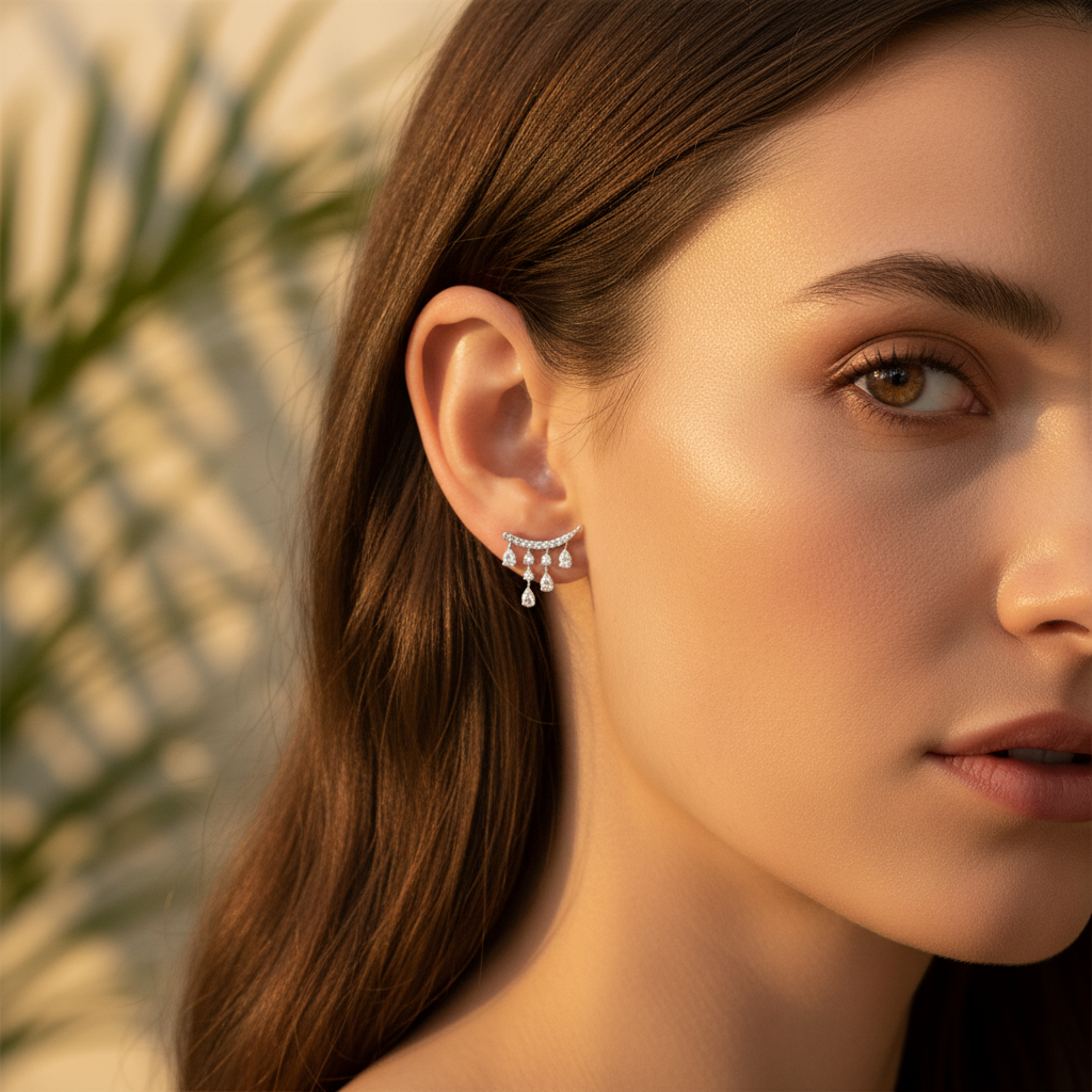 1,17 Karat Tasarım Pırlanta Küpe