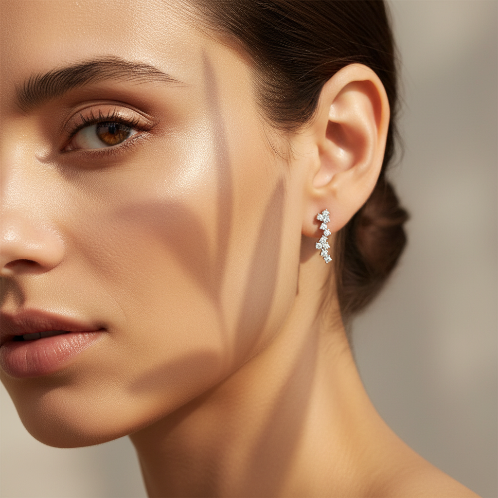 0,58 Karat Tasarım Pırlanta Küpe