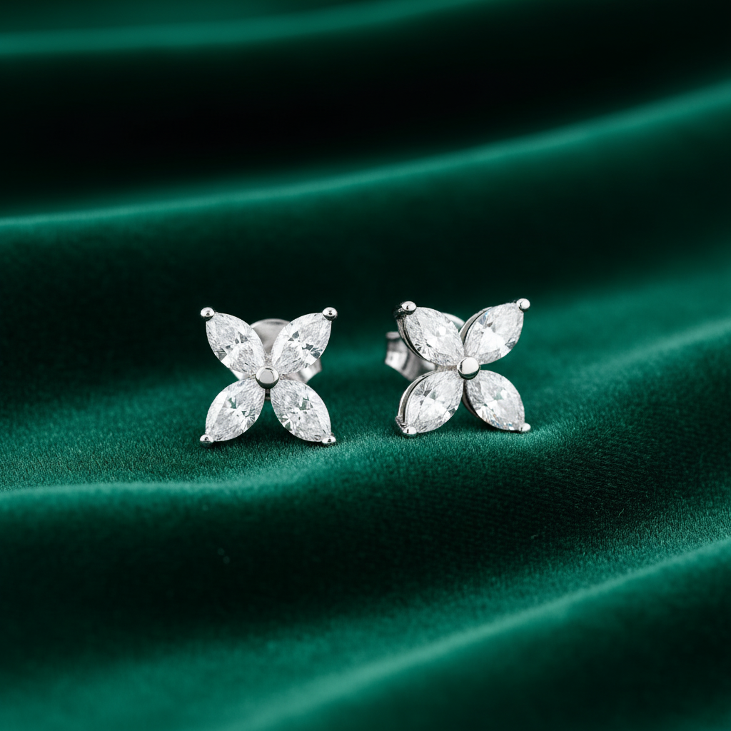 0,94 Karat Tasarım Pırlanta Küpe