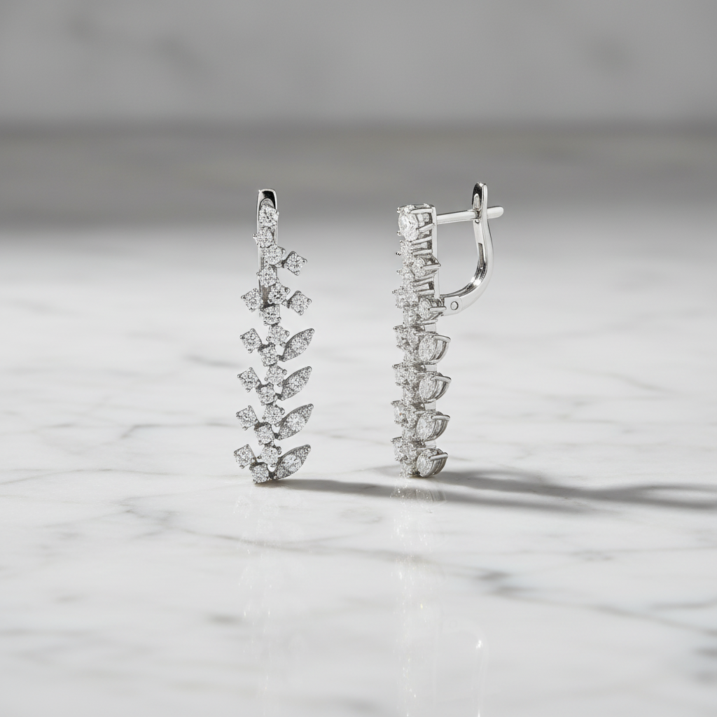 1,41 Karat Tasarım Pırlanta Küpe