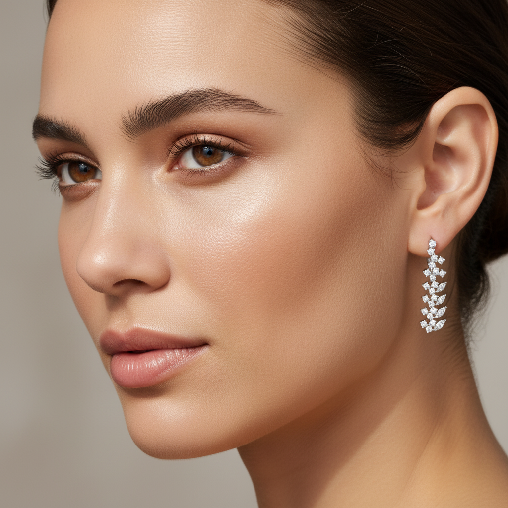 1,41 Karat Tasarım Pırlanta Küpe