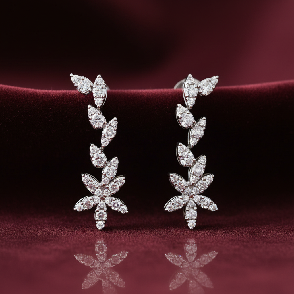 0,80 Karat Tasarım Pırlanta Küpe