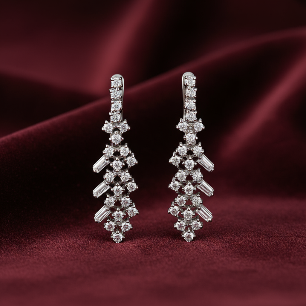 1,21 Karat Tasarım Pırlanta Küpe