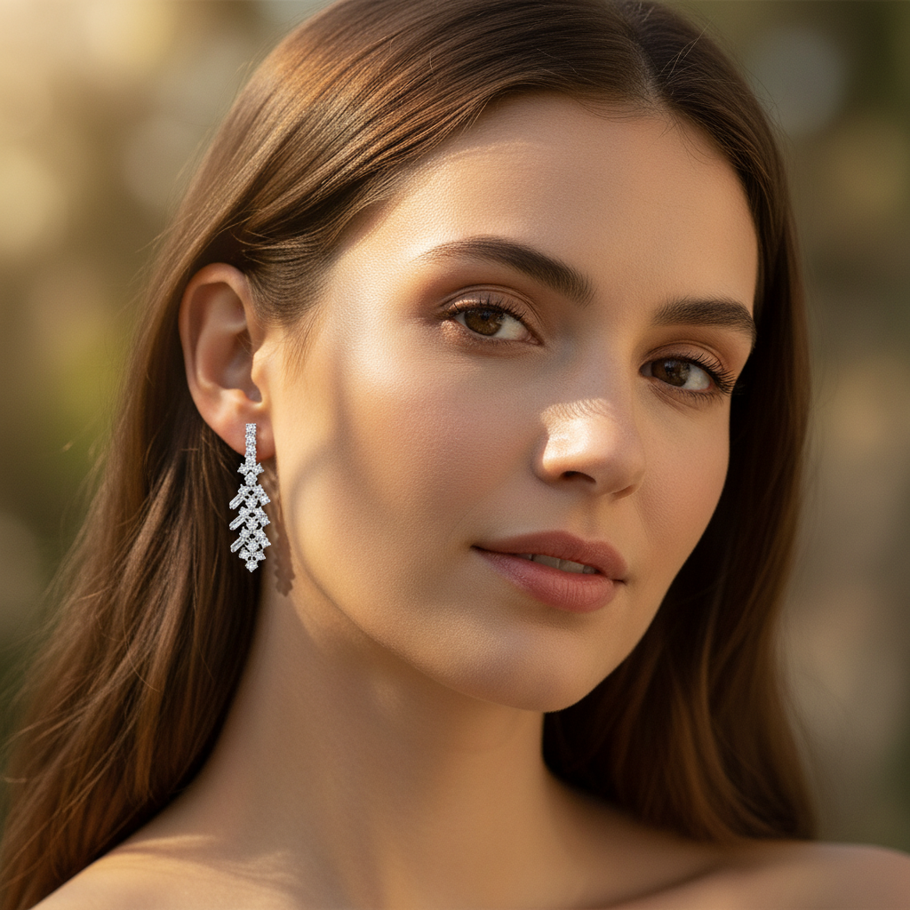 1,21 Karat Tasarım Pırlanta Küpe