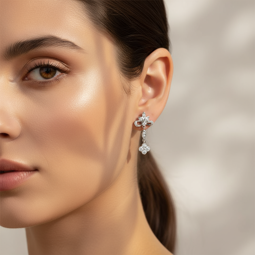 0,39 Karat Tasarım Pırlanta Küpe