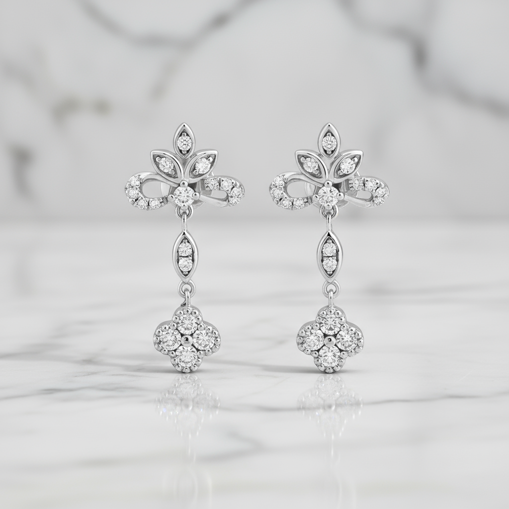 0,39 Karat Tasarım Pırlanta Küpe