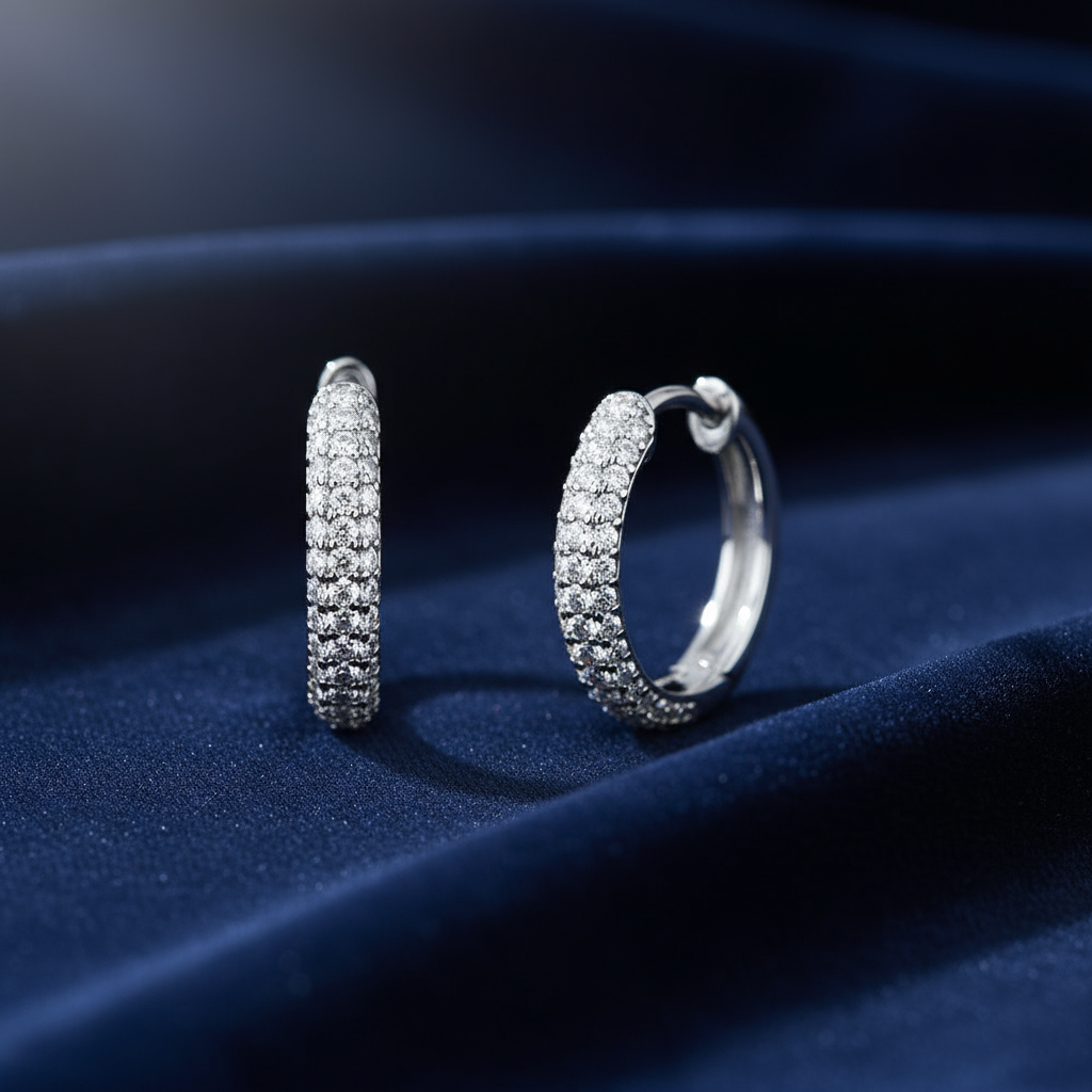 0,45 Karat Pırlanta Halka Küpe