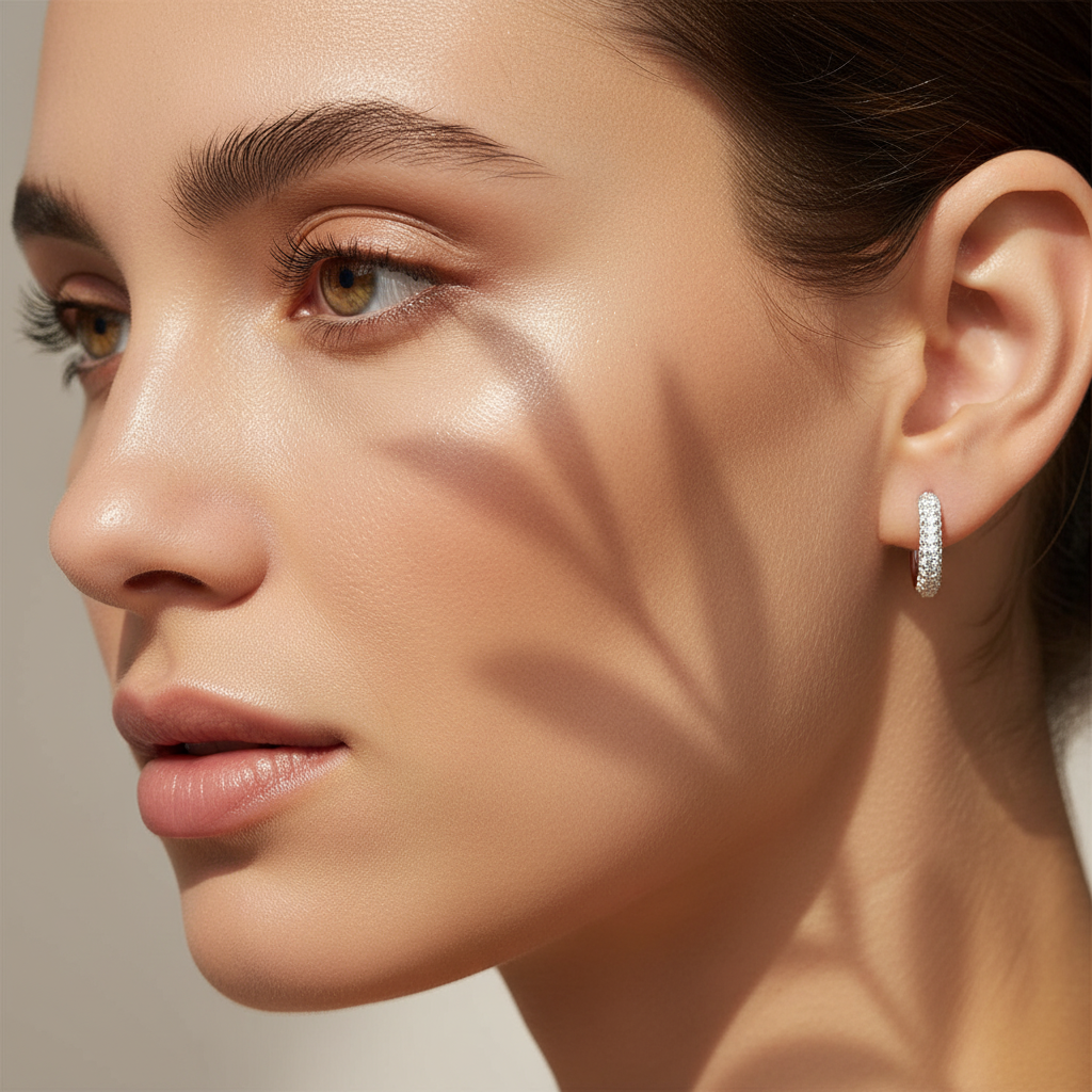 0,45 Karat Pırlanta Halka Küpe