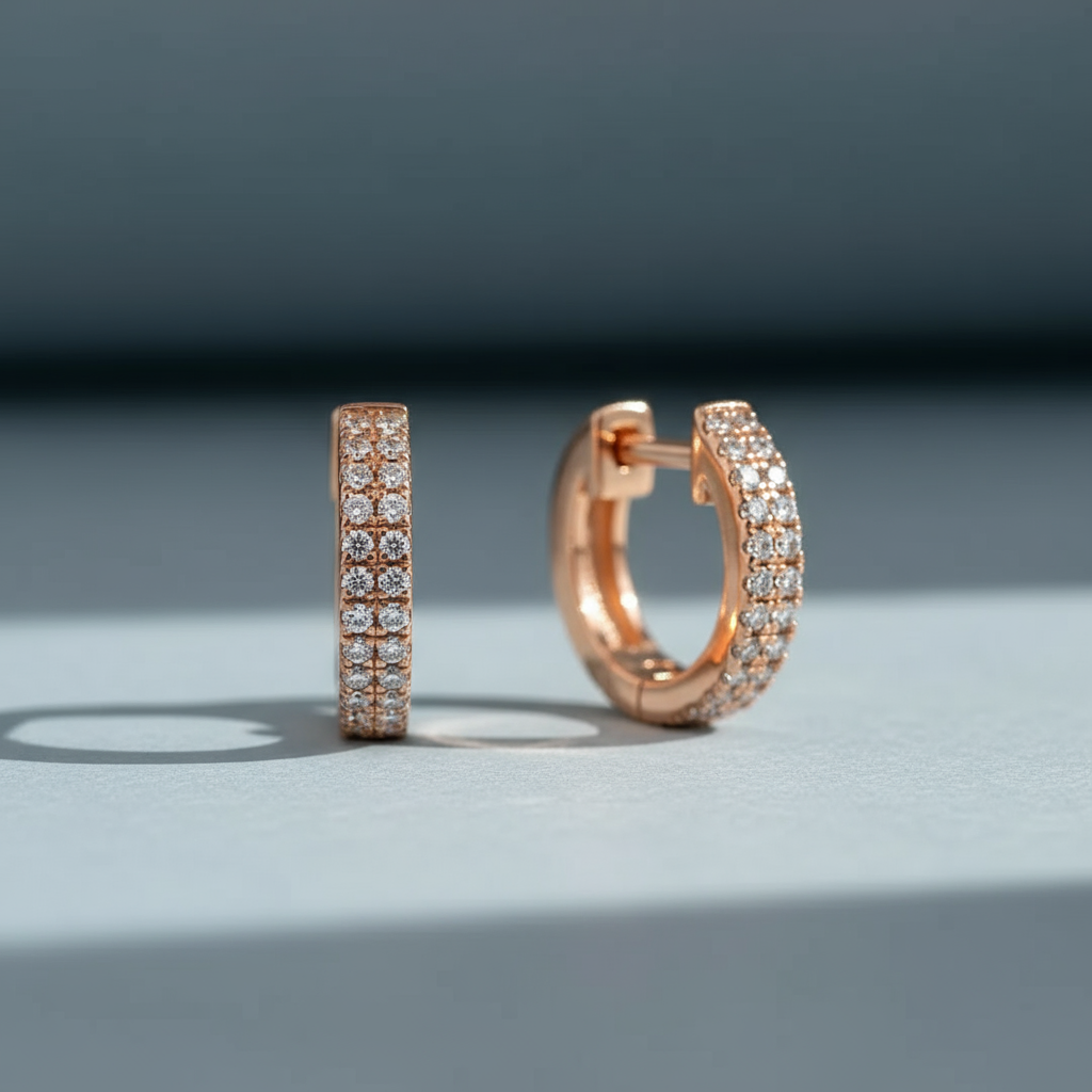 0,14 Karat Pırlanta Halka Küpe