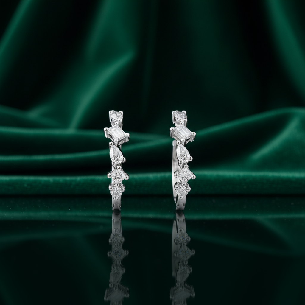 0,92 Karat Pırlanta Halka Küpe