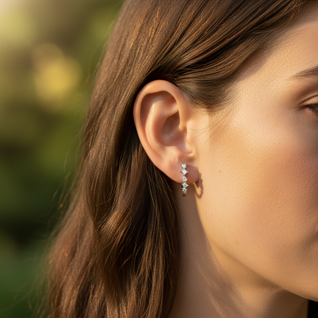 0,92 Karat Pırlanta Halka Küpe