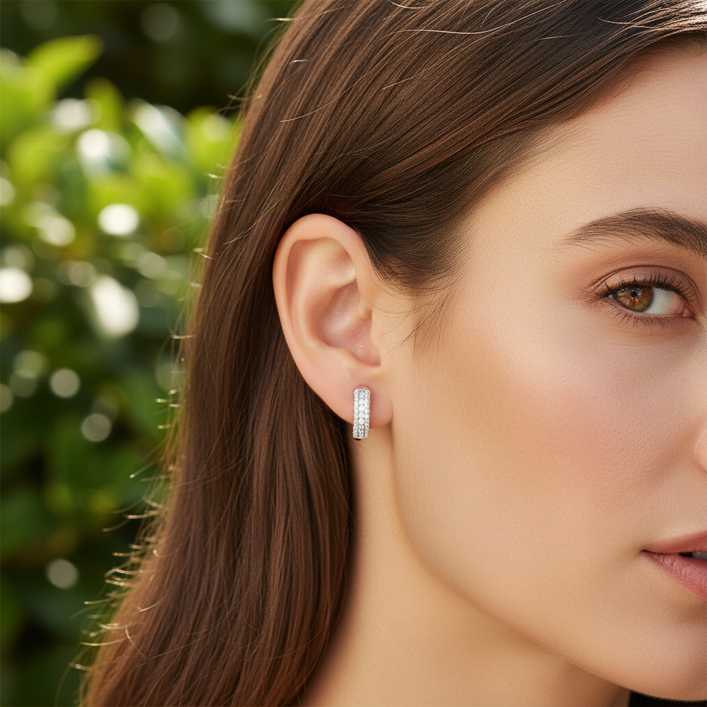 0,84 Karat Pırlanta Halka Küpe