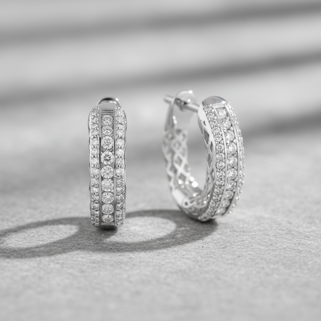 0,84 Karat Pırlanta Halka Küpe