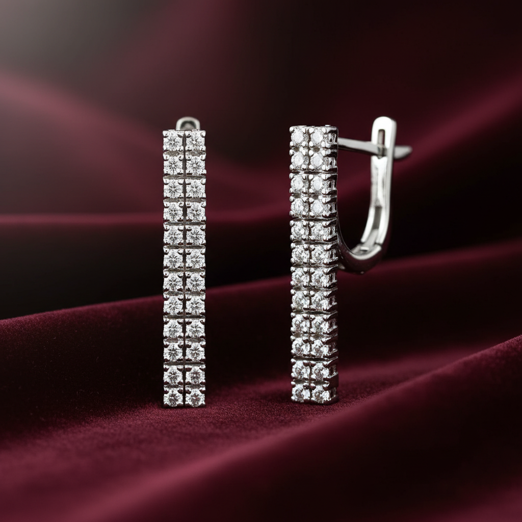 0,42 Karat Pırlanta Suyolu Küpe