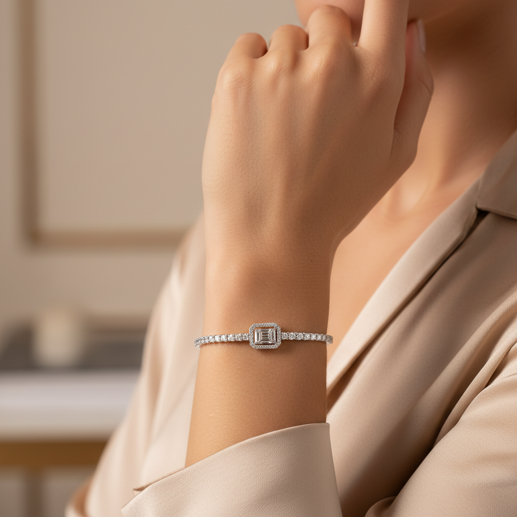 1,15 Karat Baget Pırlanta Bileklik