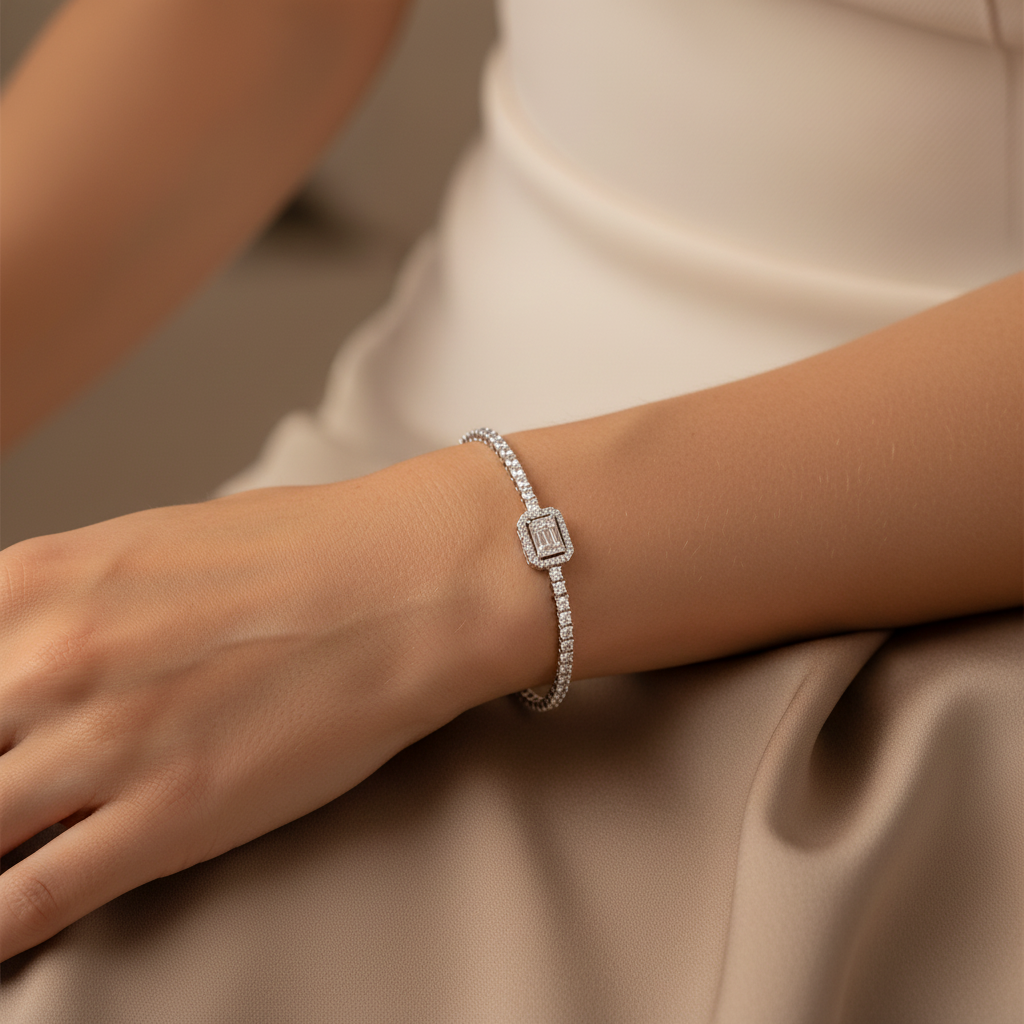 1,15 Karat Baget Pırlanta Bileklik