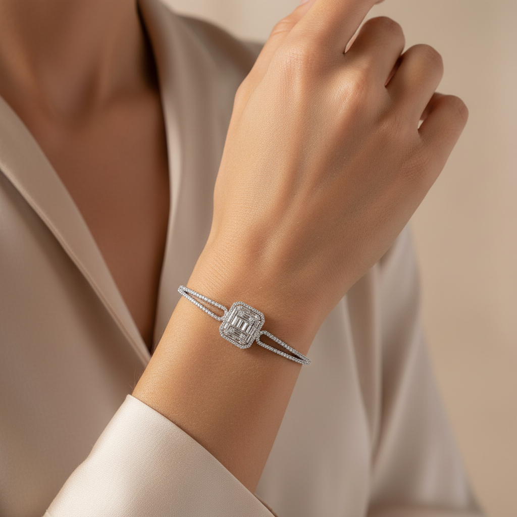 1,20 Karat Baget Pırlanta Bileklik