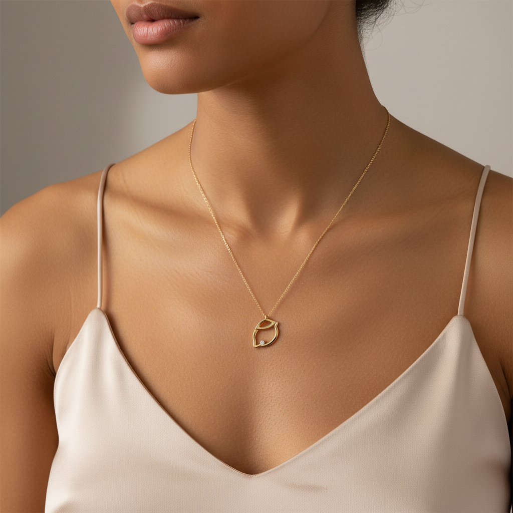 0,01 Karat Pırlantalı Kolye "Limon"