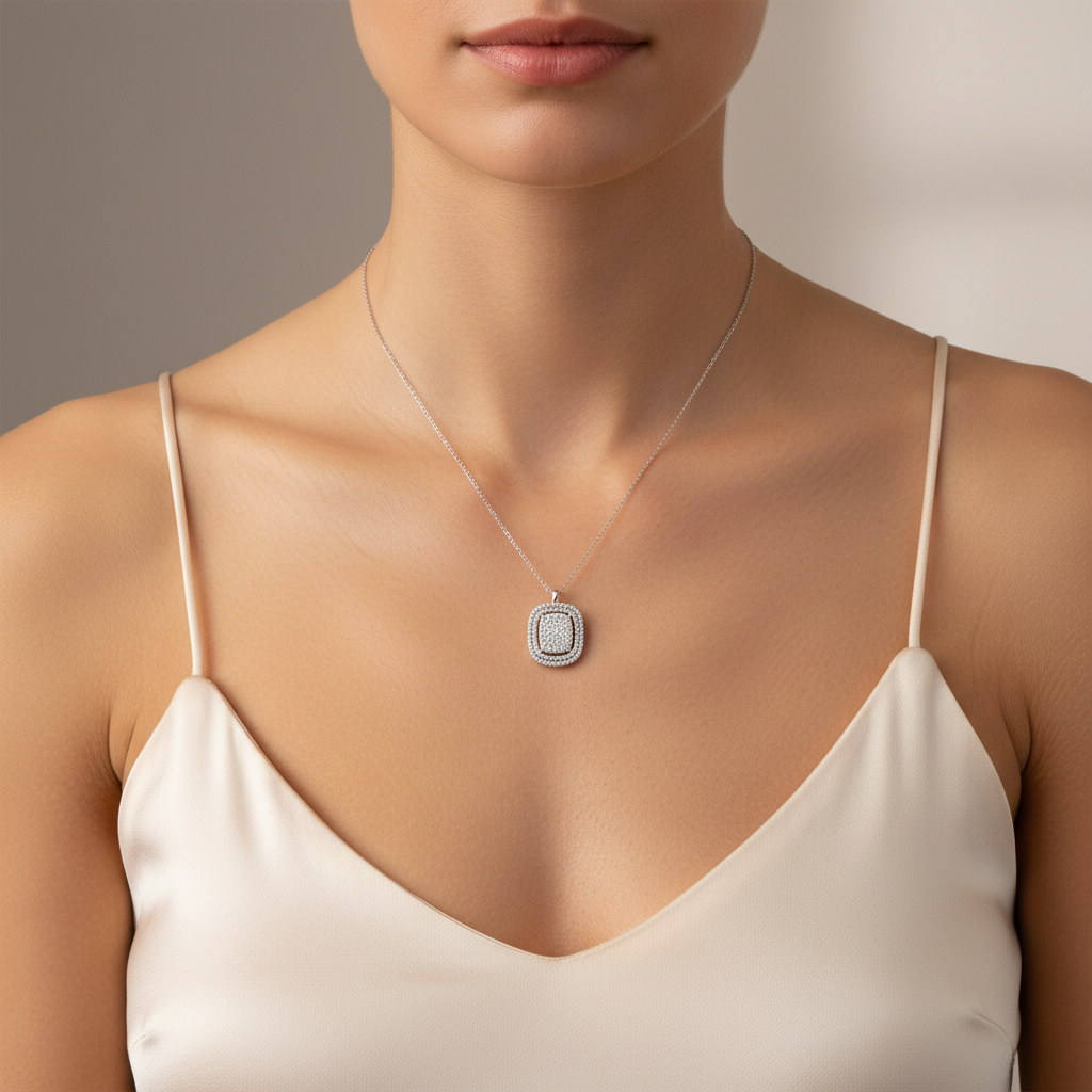 1,02 Karat Tasarım Coronet Pırlanta Kolye