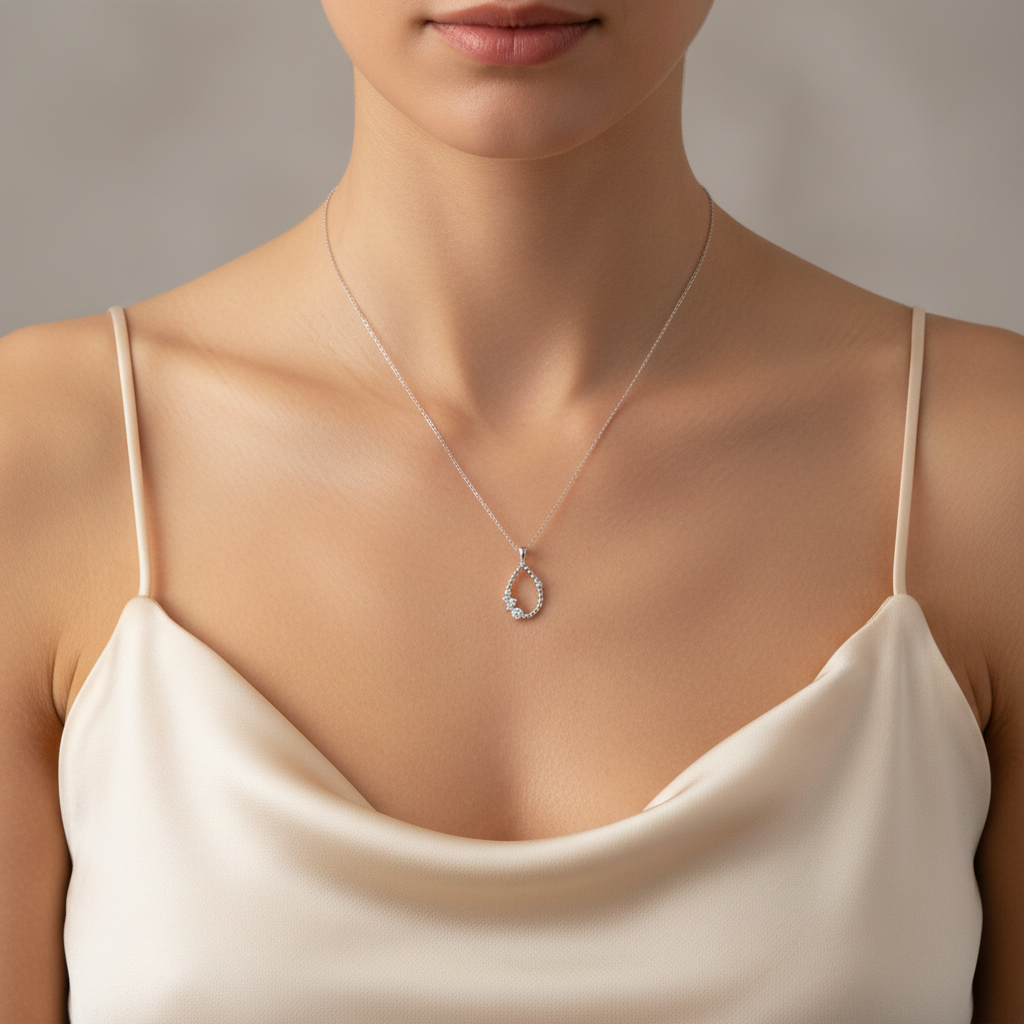 0,16 Karat Tasarım Pırlanta Kolye