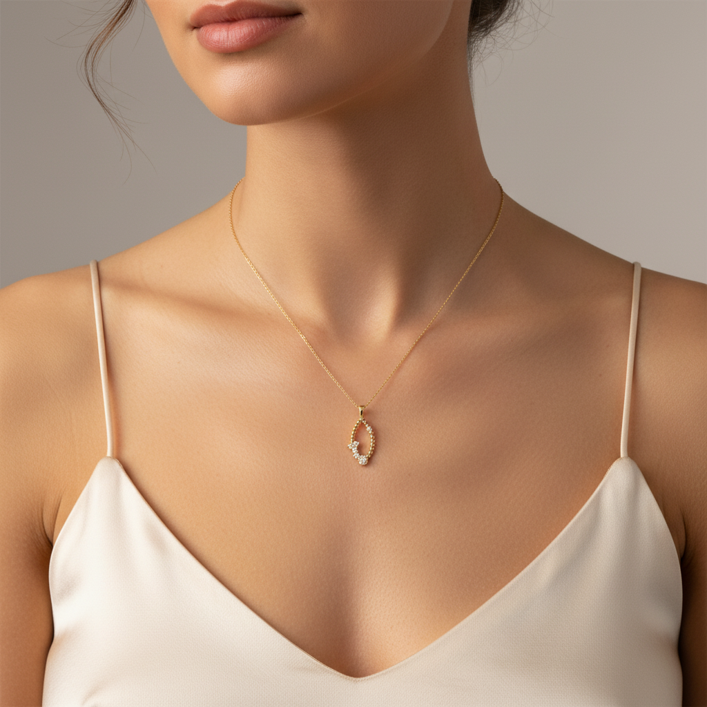 0,18 Karat Tasarım Pırlanta Kolye