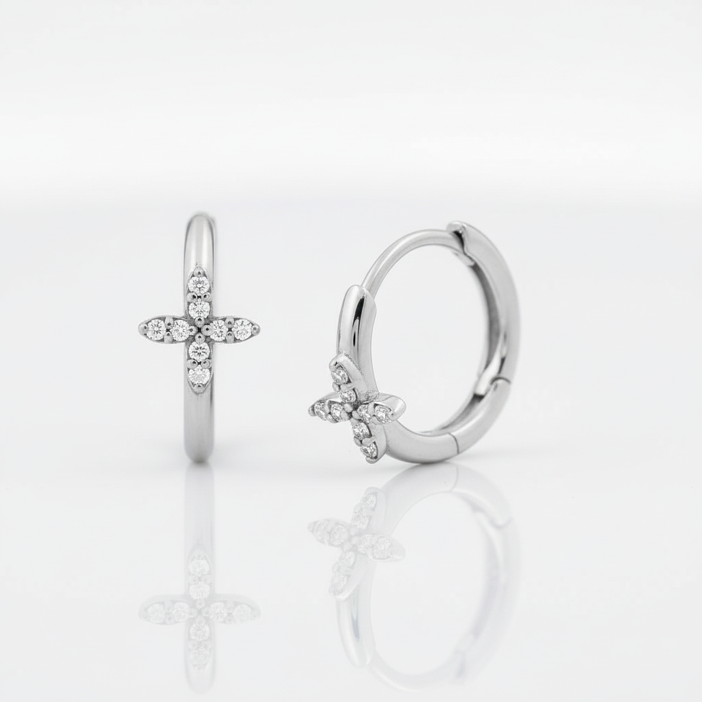 0,04 Karat Pırlanta Halka Küpe