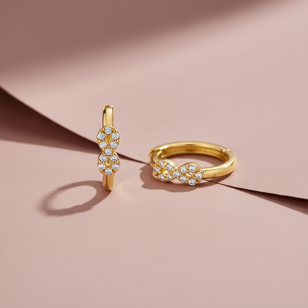 0,06 Karat Pırlanta Halka Küpe