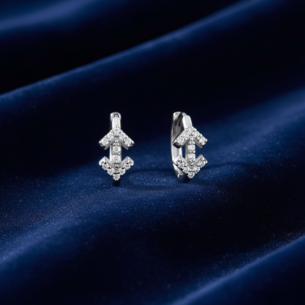 0,09 Karat Pırlanta Halka Küpe