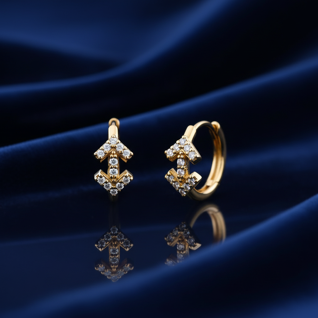 0,10 Karat Pırlanta Halka Küpe