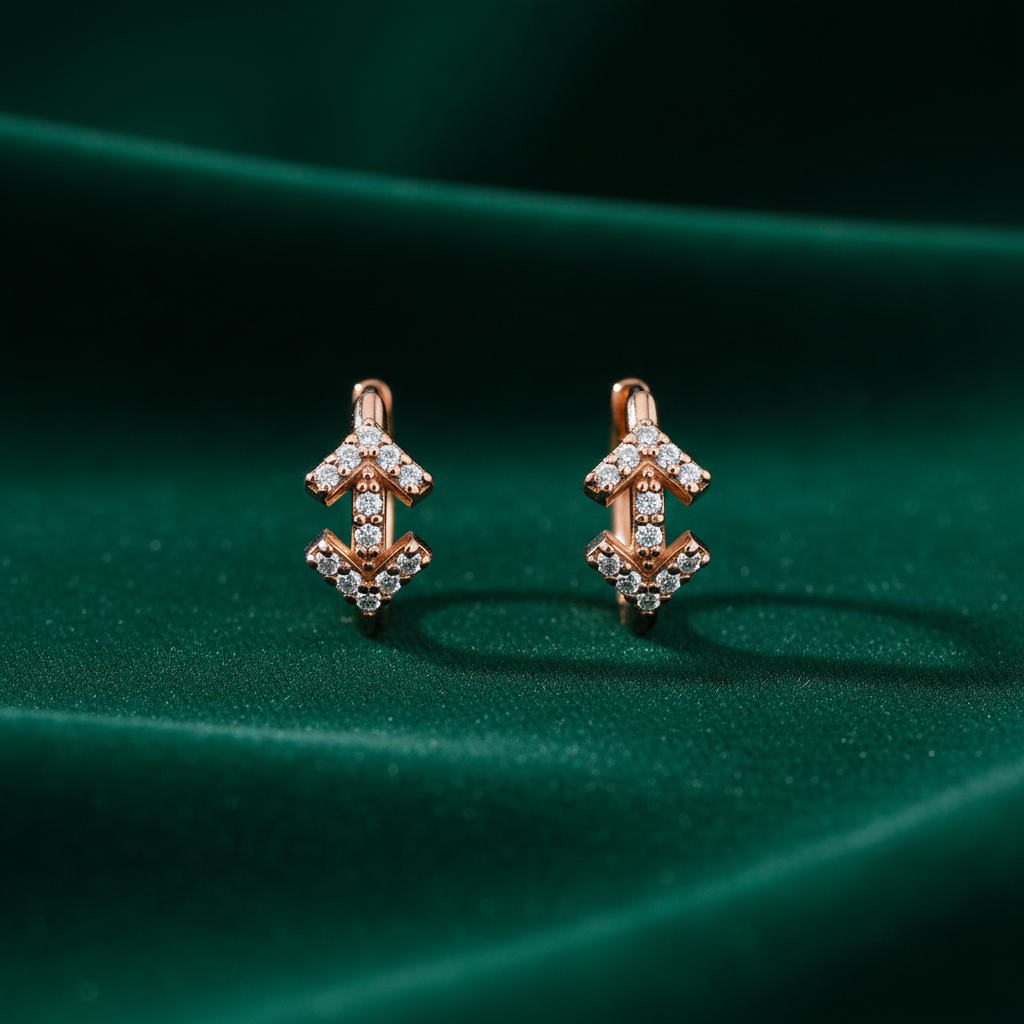 0,10 Karat Pırlanta Halka Küpe