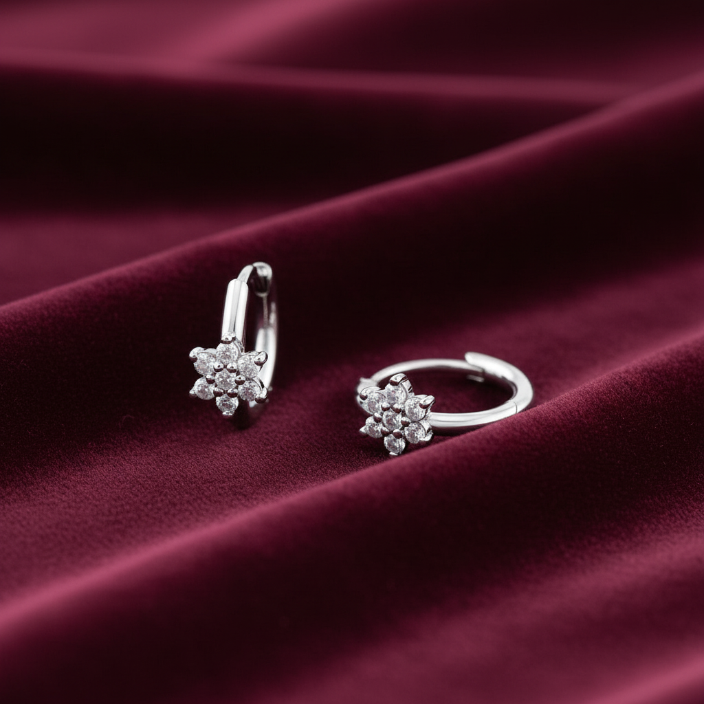 0,11 Karat Pırlanta Halka Küpe