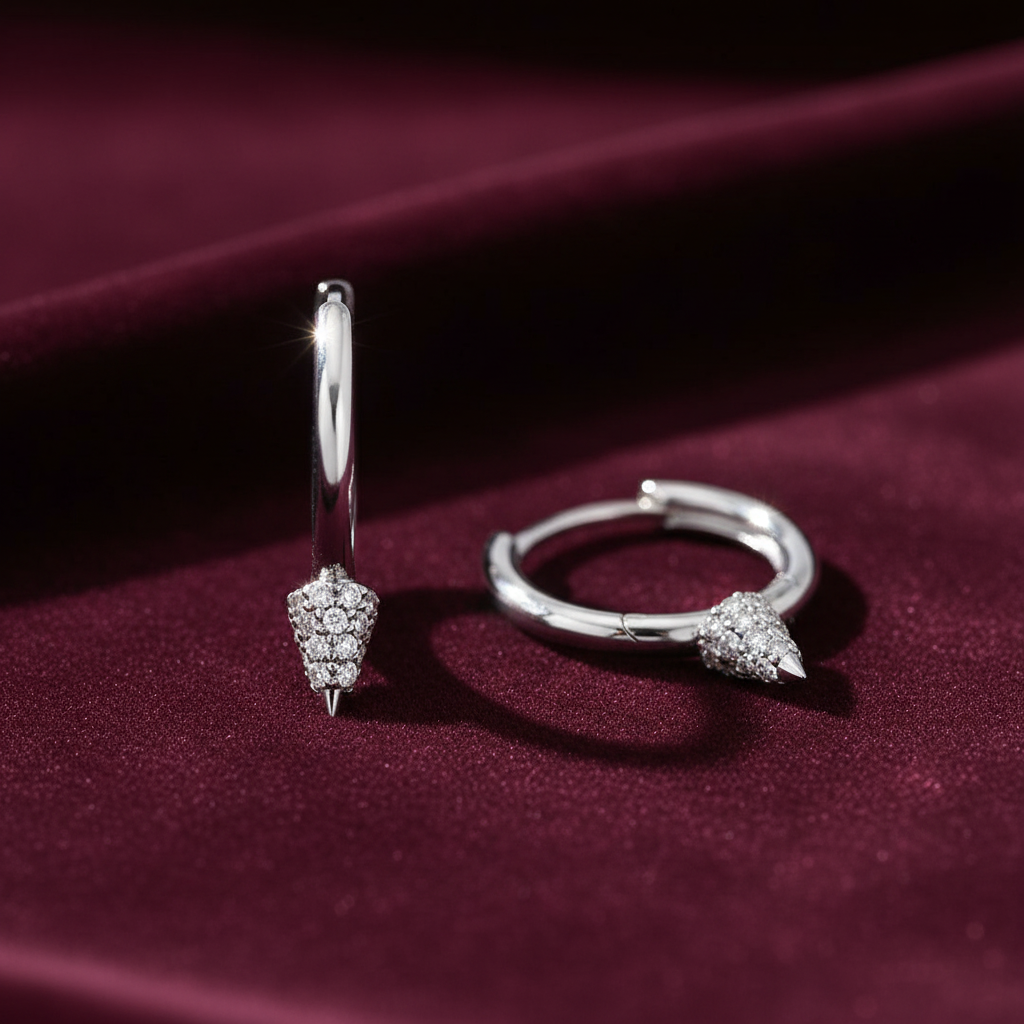 0,11 Karat Pırlanta Halka Küpe