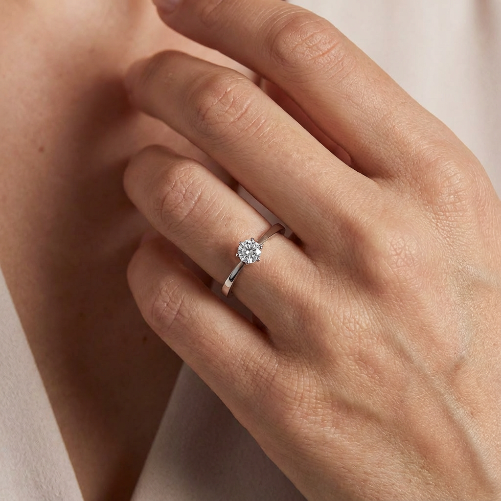 HRD Sertifikalı 0,50 Karat Tektaş Pırlanta Yüzük