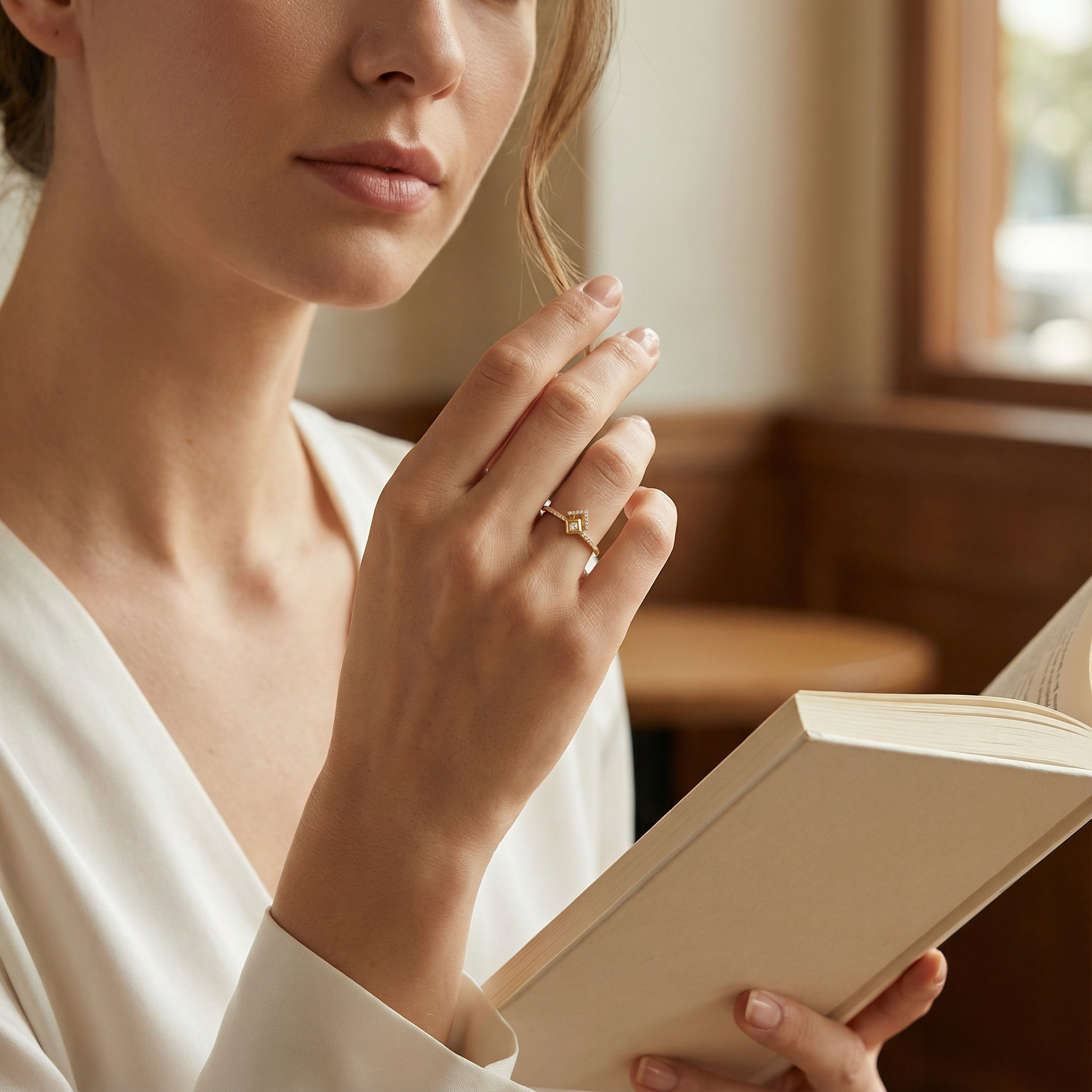 0,11 Karat Pırlanta Yüzük "Üçgen"