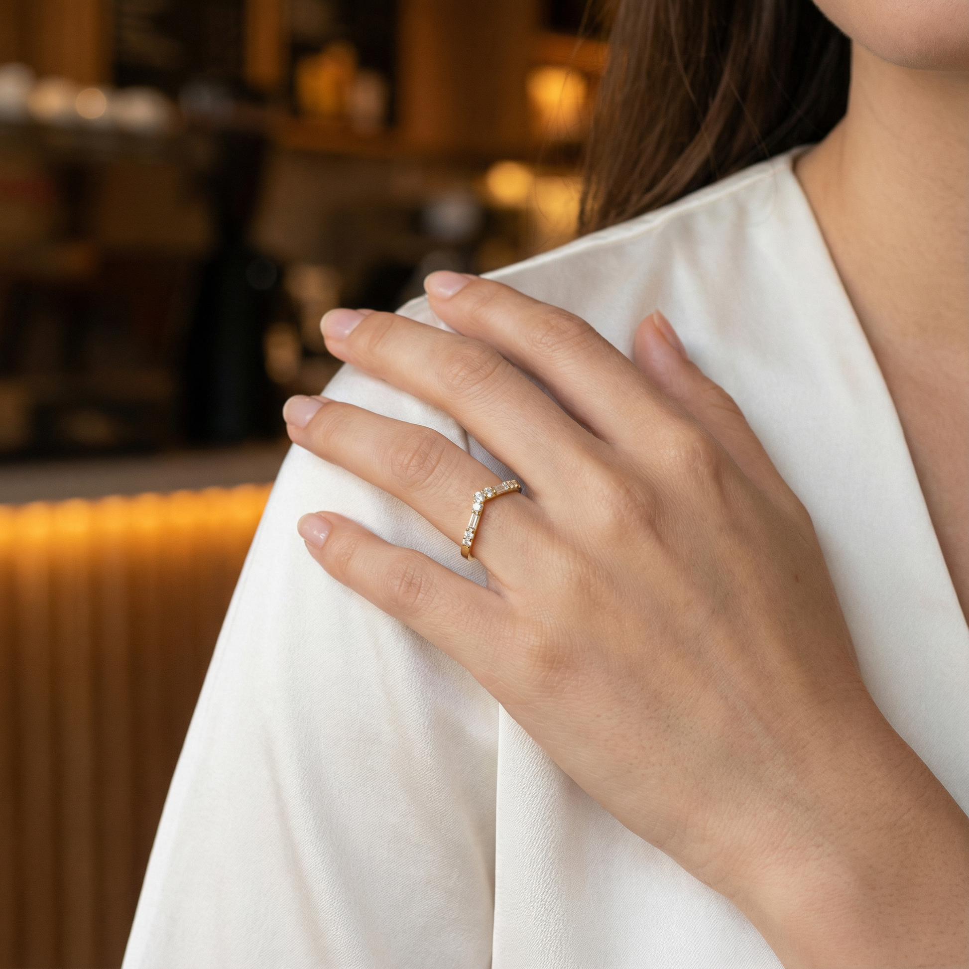 0,34 Karat Baget Pırlanta Yüzük