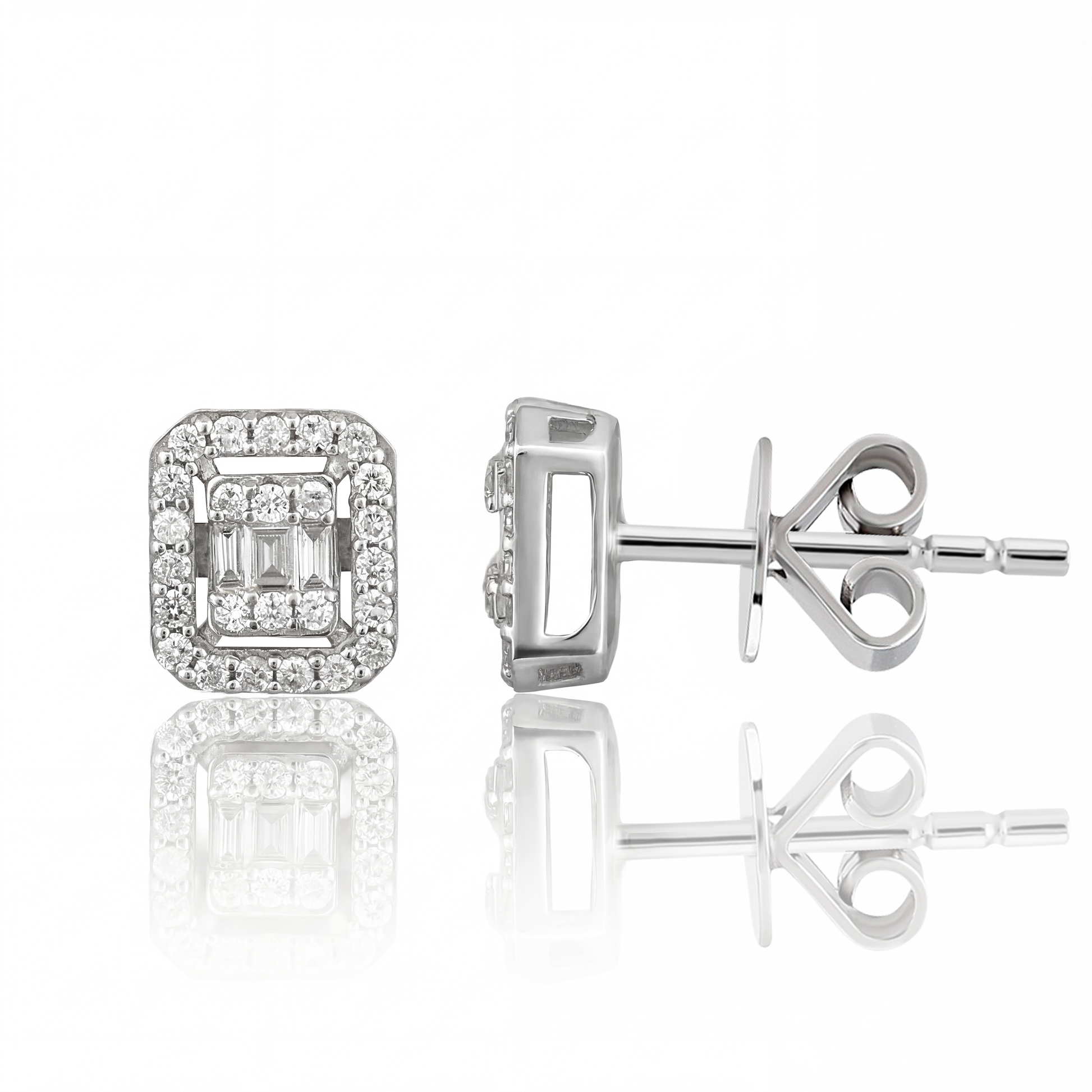 0,27 Karat Baget Pırlanta Küpe