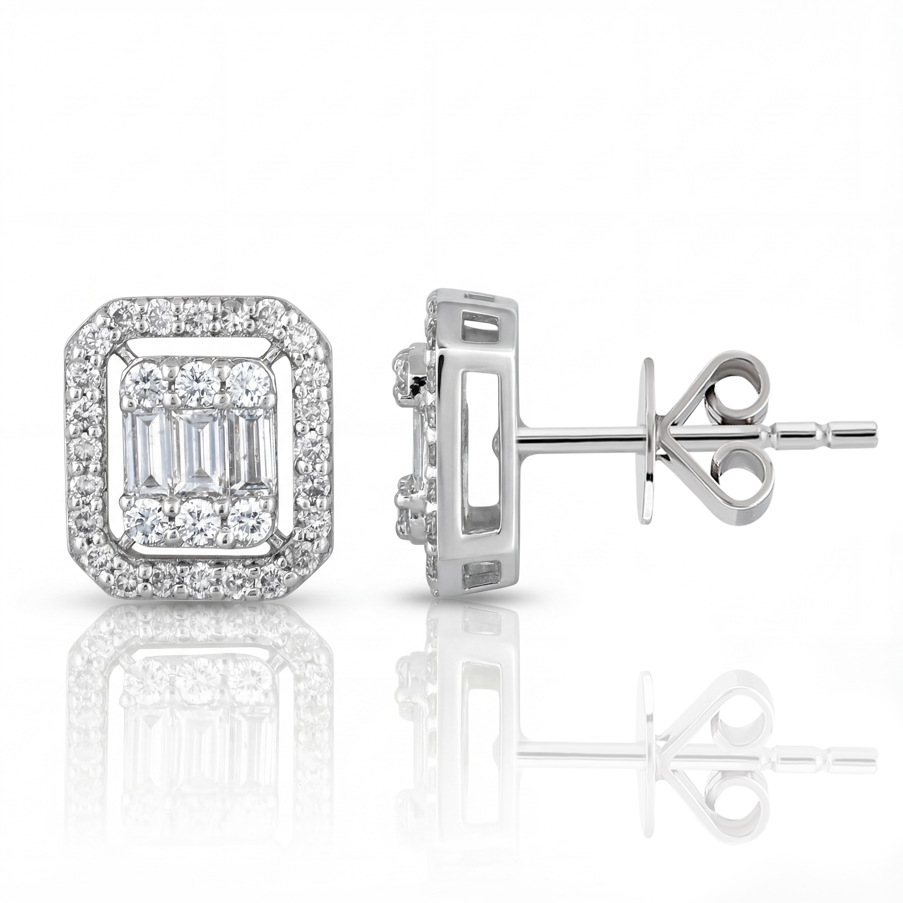 0,66 Karat Baget Pırlanta Küpe