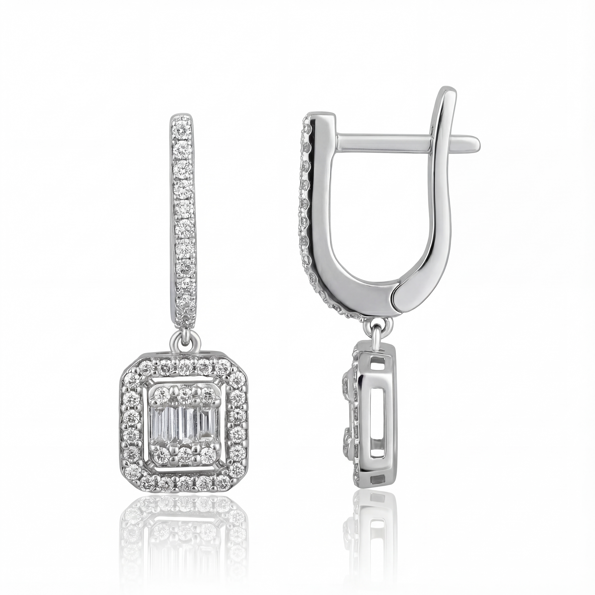 0,54 Karat Baget Pırlanta Küpe