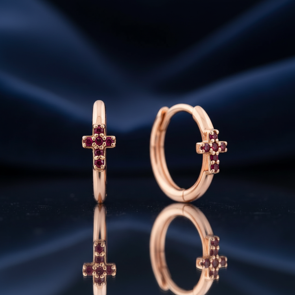 0,05 Karat Halka Küpe "Yakut"