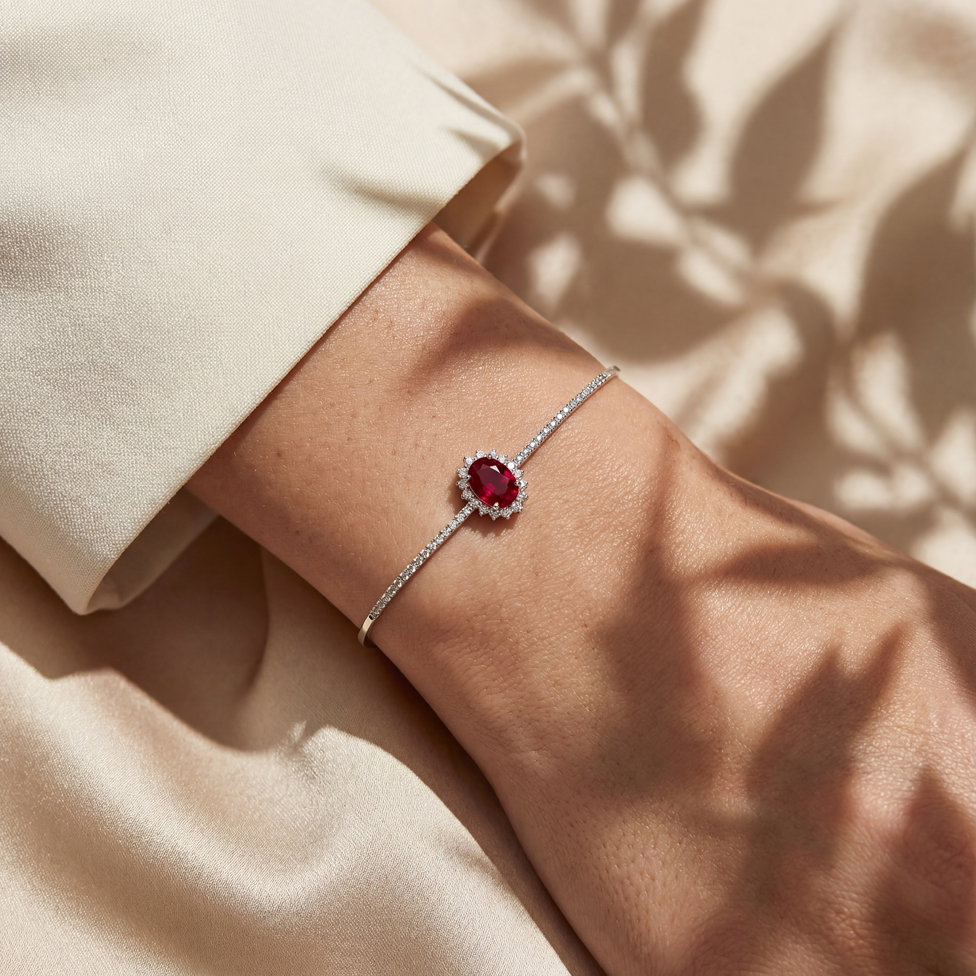 2,86 Karat Pırlantalı Yakut Bileklik