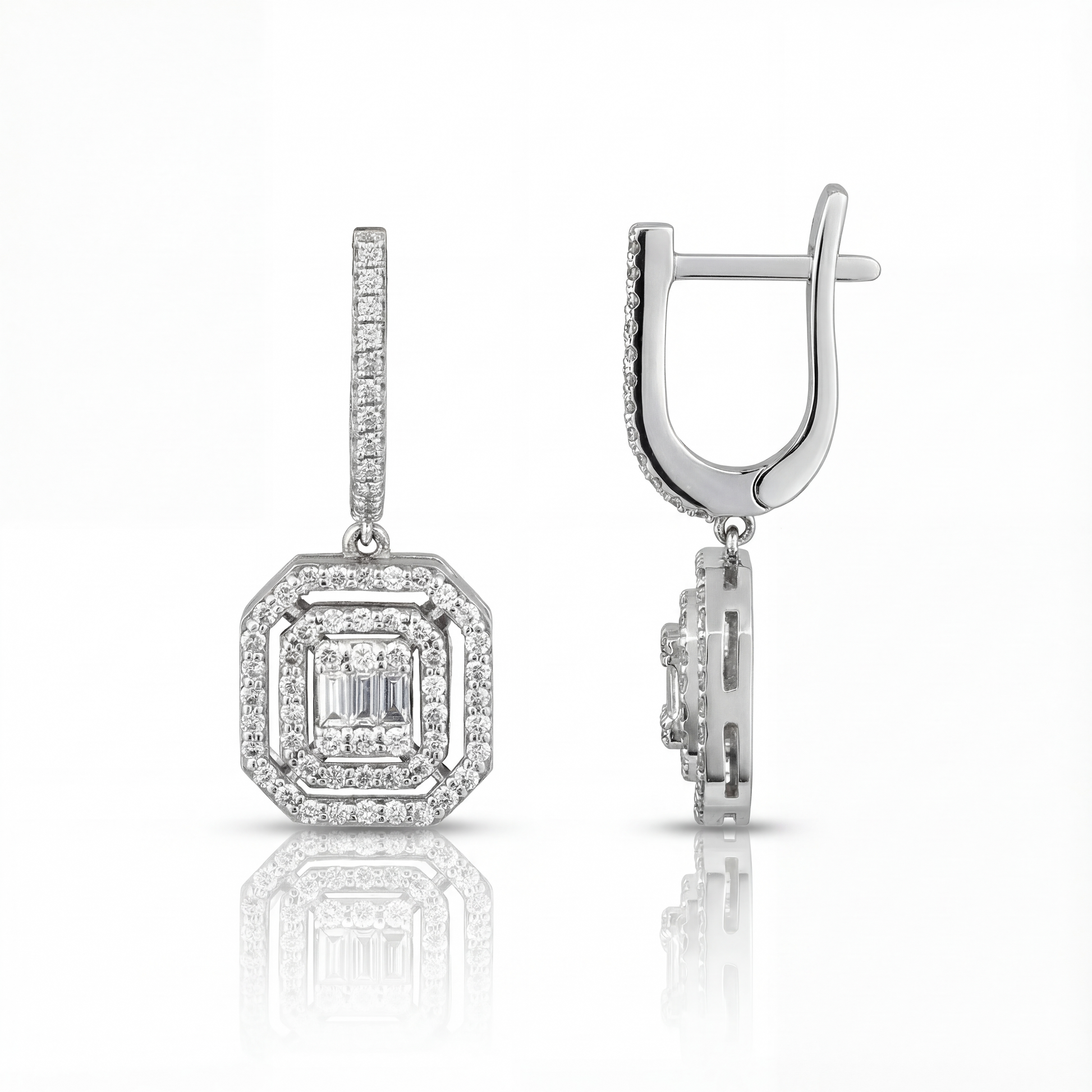 0,87 Karat Baget Pırlanta Küpe